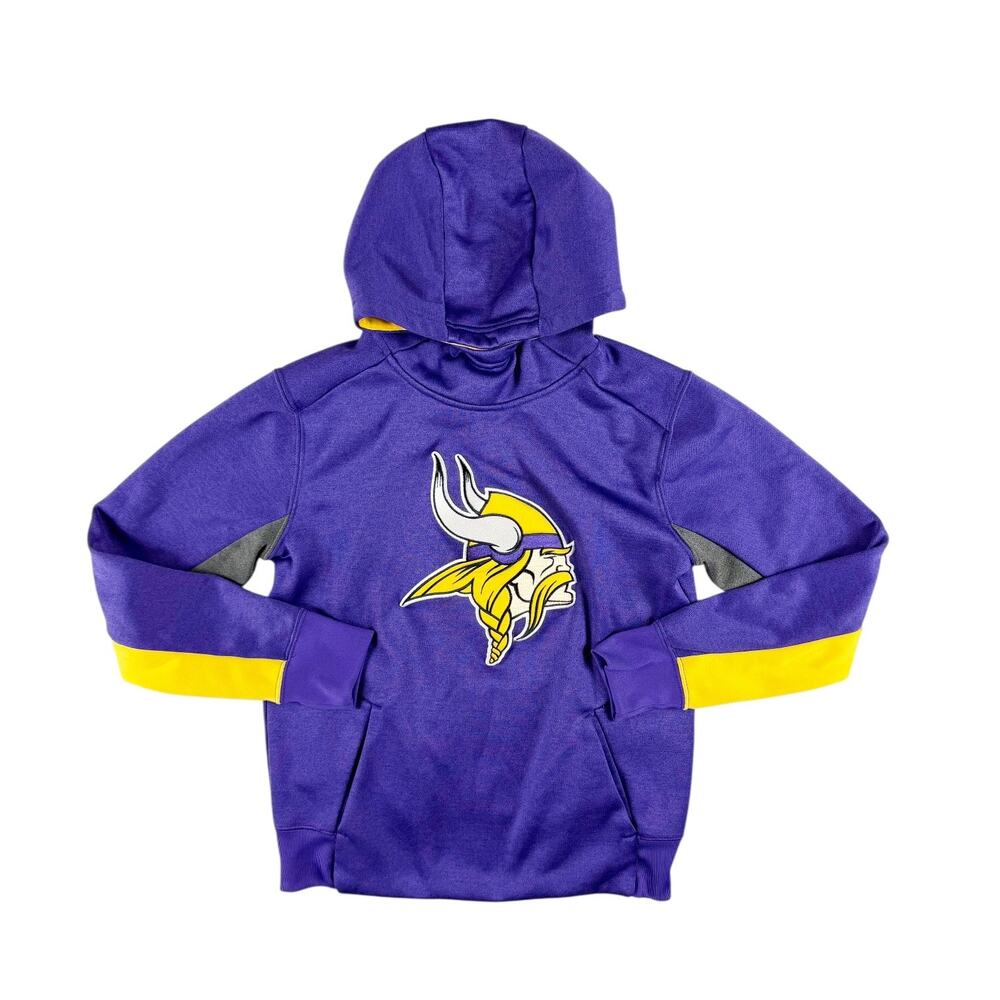 NFL Team Apparel Minnesota Vikings Youth Medium 10/12 Purple Hooded Hoodie
